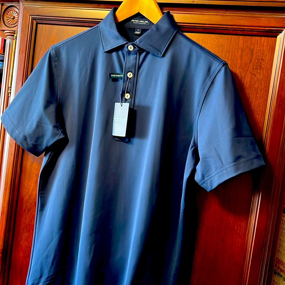 Brand New Peter Millar Crown Crafted Royal Blue Stretch Comfort Golf ⛳ Polo 👕!